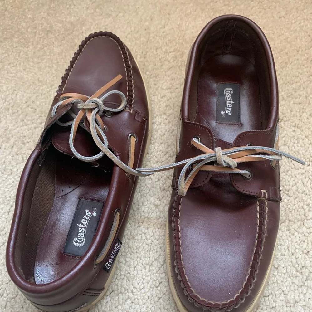 Vintage Coaster’s Leather Deck Boat Shoes Loafers - Picture 2 of 10